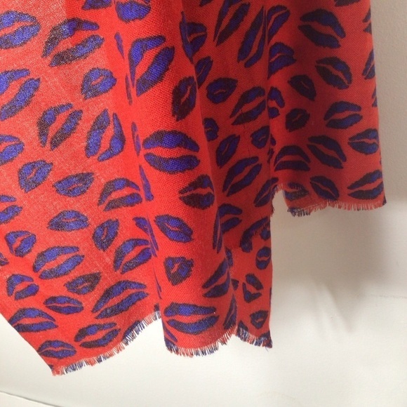 Mir scarf wrap red women wool cashmere - Picture 2 of 8